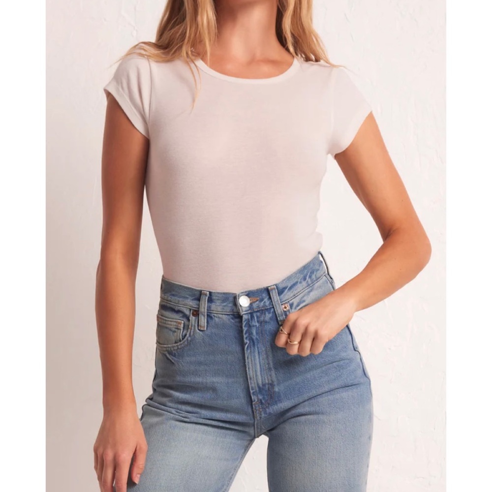 Z SUPPLY • Classic Light Pink Crewneck Short Sleeve Tee, XS